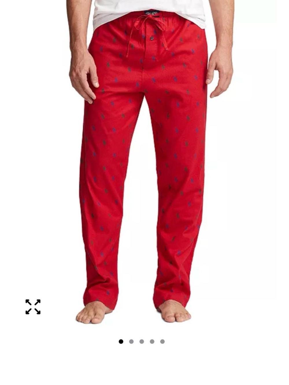 Ralph Lauren Red Lounge Pants with Blue Polo Motif